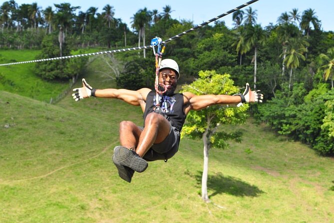 6 in 1 tours Full Day Safari, Zipline, Buggies and Horse Riding - Ziplining with helmets and a clear activity focus