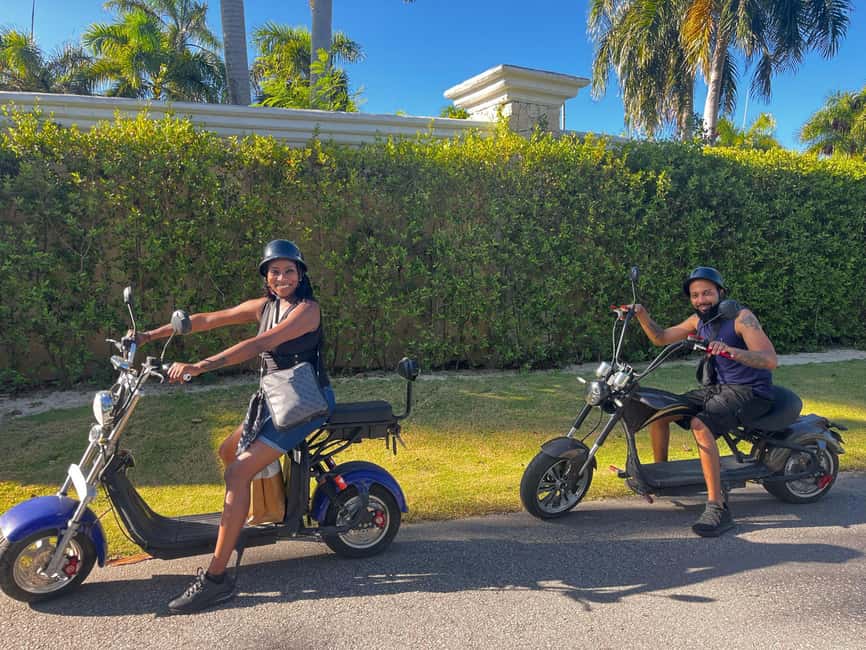 Bavaro Punta Cana: City Tour with Harley models E-Scooters - Getting started with Katie, Katty, or Nelson