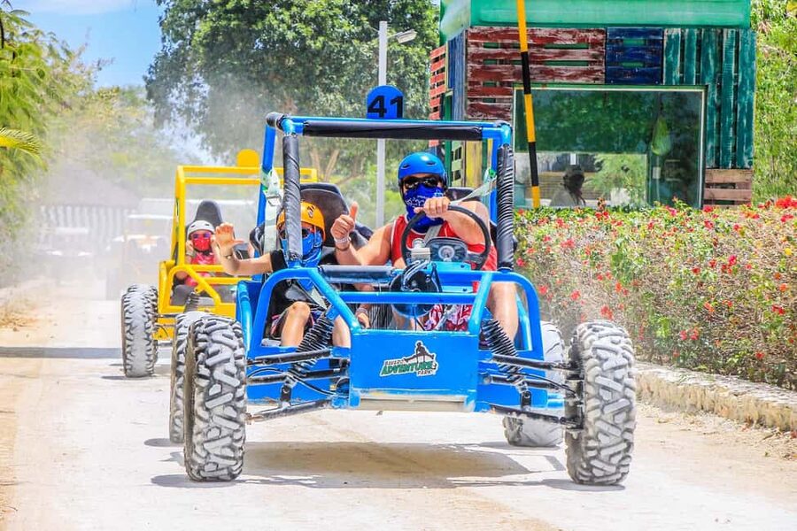 Buggy Ride, Zipline Splash & Waterfall Pool Combo with Lunch - Six ziplines, a bridge, and a splash landing
