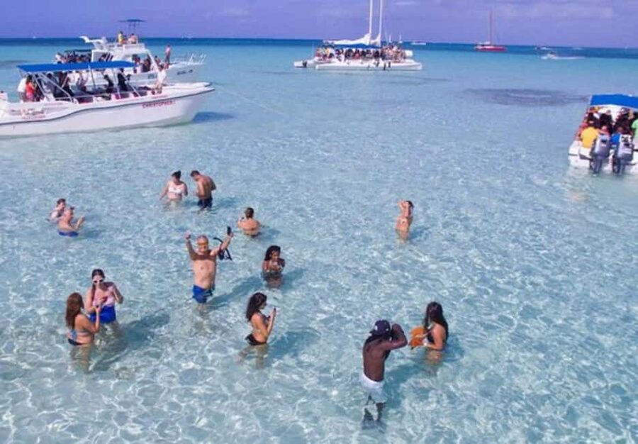 From Punta Cana: Saona Island Boat Trip with Buffet - The natural pool and its large starfish