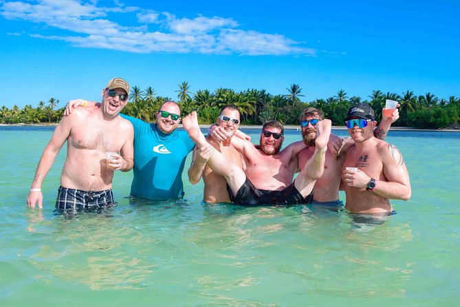 Party Boat in Punta Cana - The slide and swimming stop