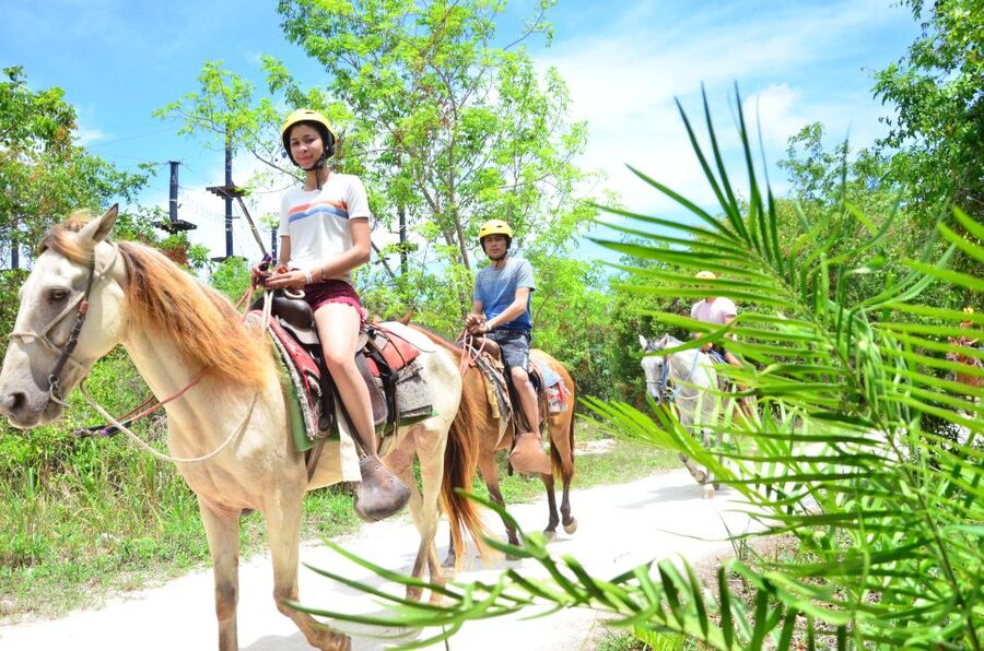 Punta Cana: Bávaro Adventure Park Horse Riding & Waterfalls - Dominican lunch adds a welcome local note