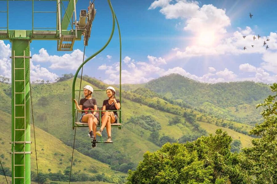 Punta Cana: Buggy and Zipline Adventure at La Hacienda - Flying across the jungle on a 2-kilometer zipline