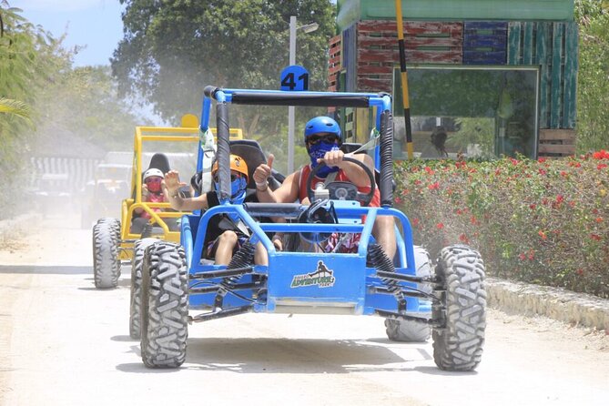 Punta Cana Buggy Tour, Blue Lagoon, Dominican Village and Lunch - Cooling off at Blue Lagoon Cenote