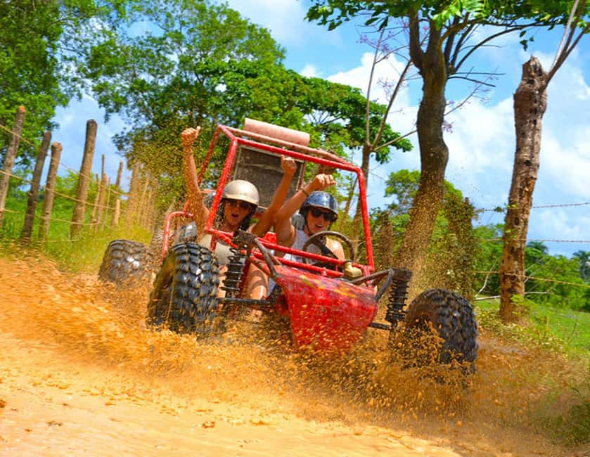 Punta Cana: Extreme Buggy Tour with River Cave & Macao Beach - Getting muddy on the Macao back roads
