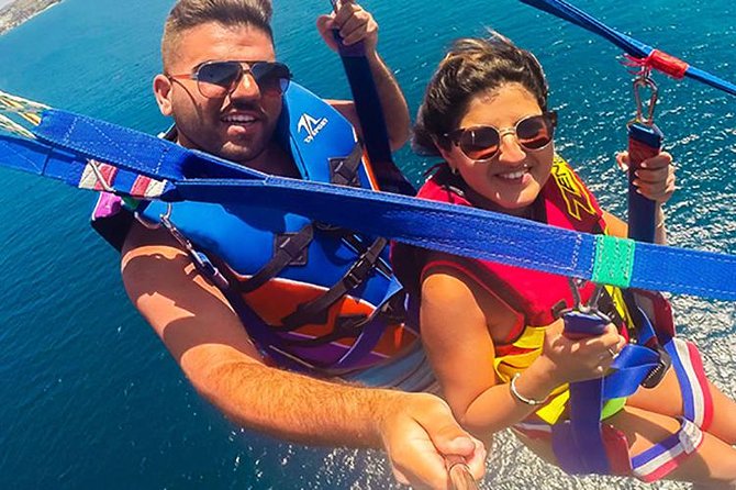 Punta Cana Parasailing & Snorkeling Cruise Experience - Flying above Punta Cana from Bavaro Beach