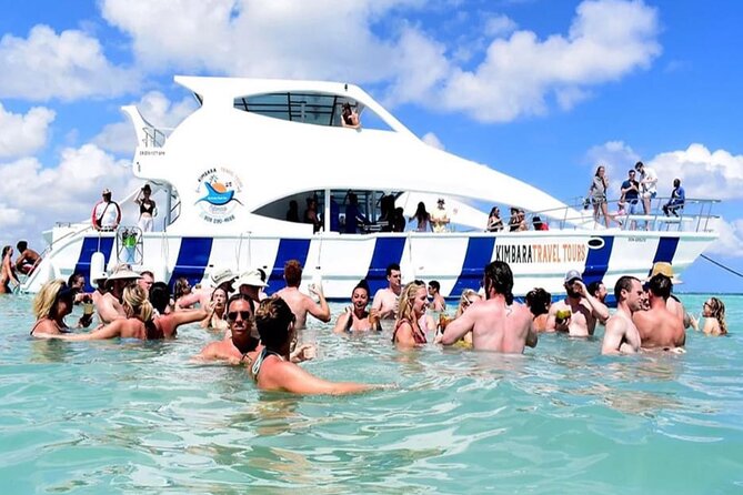 Punta Cana Party Booze Cruise, open bar, snorkeling Only Adult - Dolphin Island views from the boat