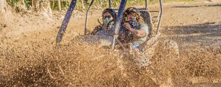 PUNTA CANA WILD BUGGY BREAKS TRACK WITH EXTRAMAS PROTECTION - The buggy route through plantations and mud
