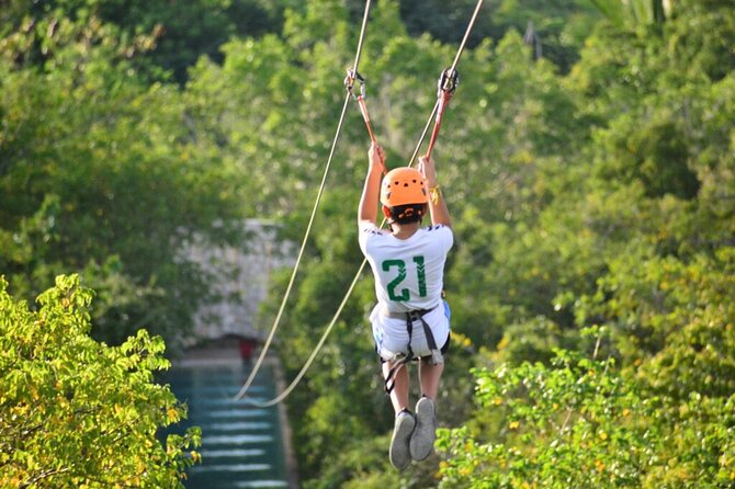 Punta Cana Ziplines, Hanging Bridge, and Waterfall Pool Adventure - Blue Lagoon Cenote and the waterfall pool
