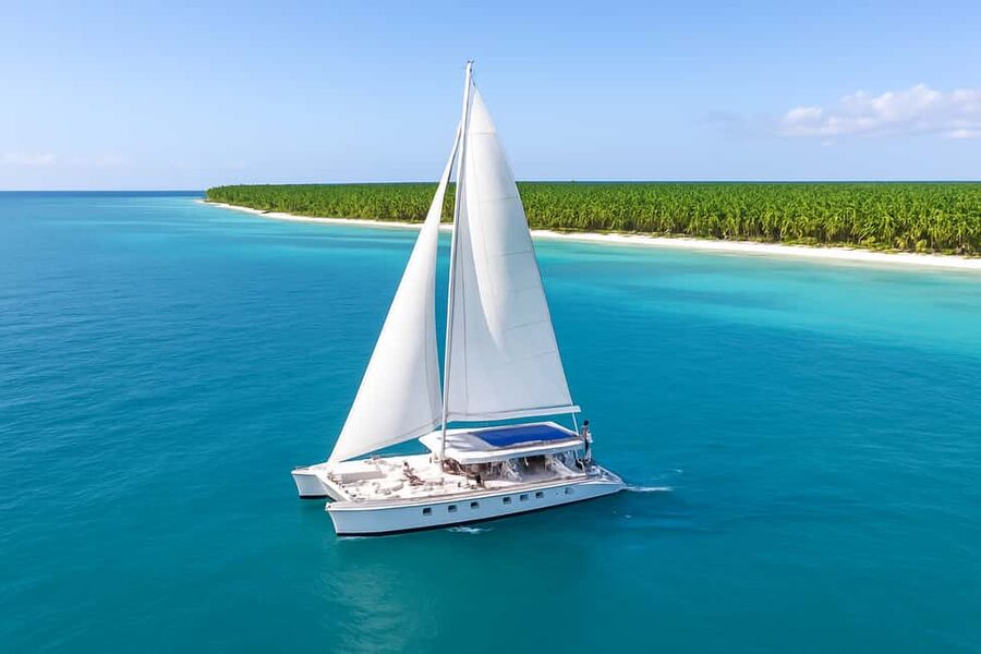 Saona Exclusive Catamaran – Small Group Experience - Leaving Bayahibe for Saona Island