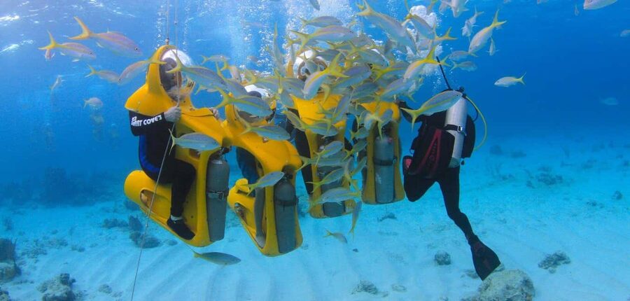 Scubadoo Punta Cana Diving Adventure - Getting used to the underwater scooter